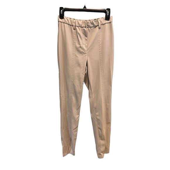 Jason Wu faux leather light tan pants with bottom slits - M - Picture 1 of 8